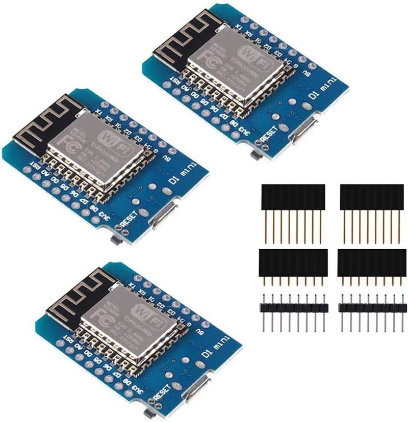 ACEIRMC ESP8266 ESP-12 ESP-12F NodeMcu Mini D1 Module WeMos Lua 4M Bytes WLAN WiFi Internet Development Board Base on ESP8266 ESP-12F for Arduino,Compatible with WeMos D1 Mini (3pcs) - Image 1